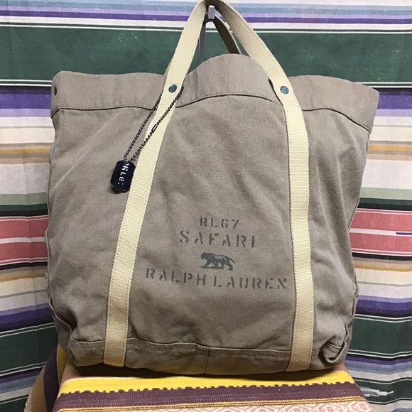 EUC Rare polo Safari tote bag